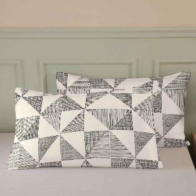Parure de lit 240 x 260 motifs géométriques taies oreillers