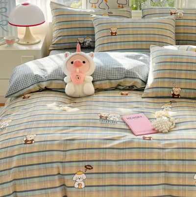 Parure de lit enfant réversible imprimée chiens zoom

