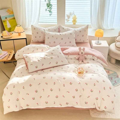 Parure de lit enfant tulipe vue dessus complète