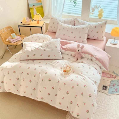 Parure de lit enfant tulipe vue dessus