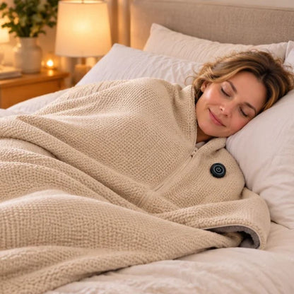 Petite couverture chauffante Châle femme couchée détendue
