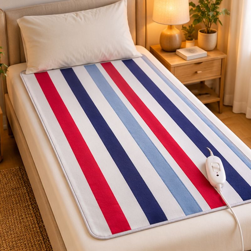 Petite couverture chauffante rayée 70 x 150 cm