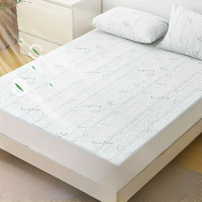 Protège matelas bamboo imperméable rafraîchissant vue complète