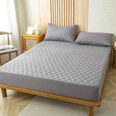 Protège matelas imperméable gris chambre vue complète