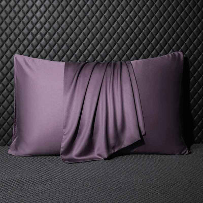 Taie d'oreiller en soie violet délicat