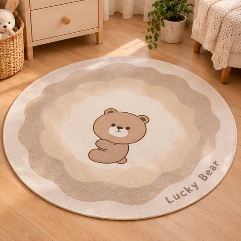 Tapis chambre bébé beige ourson Lucky Bear