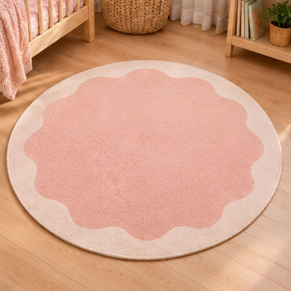 Tapis chambre bébé fleur pastel ondulée