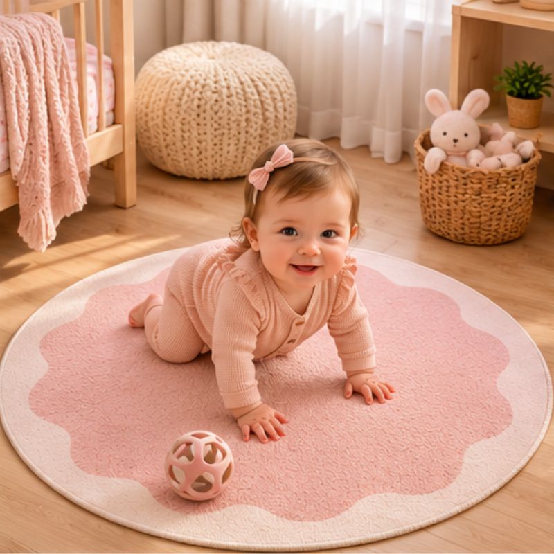 Tapis chambre bébé jolie pouponne à 4 pattes