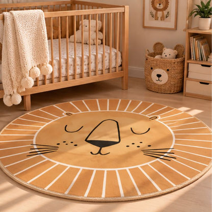 Tapis chambre bébé tête de lion