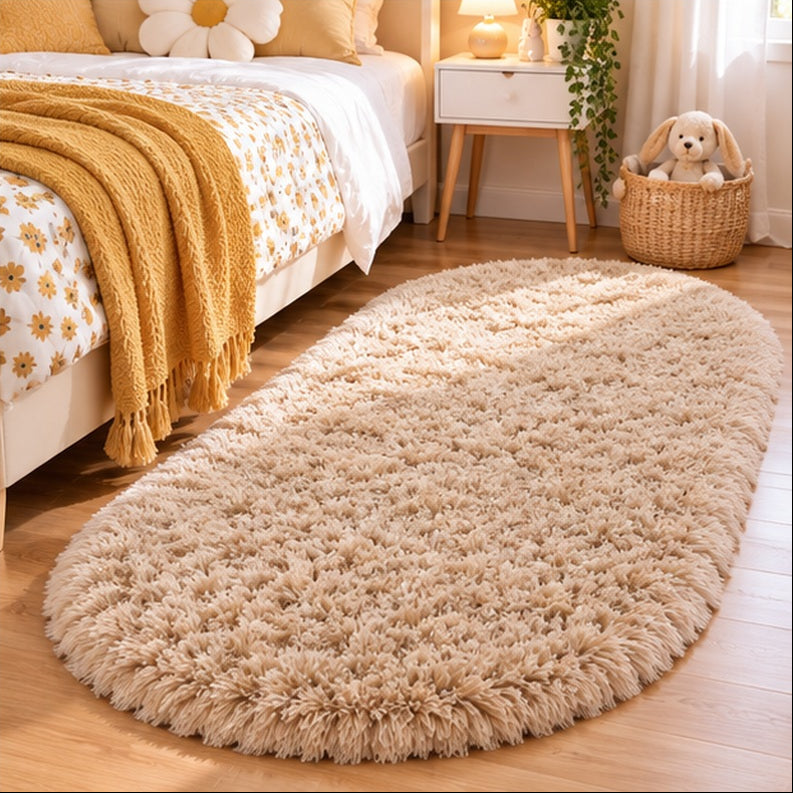 Tapis chambre fille shaggy beige