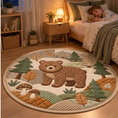 Tapis rond enfant ours enfant endormi